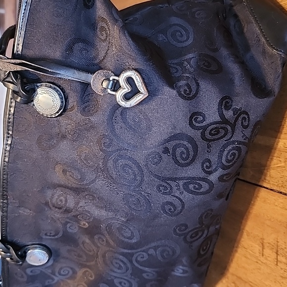 BRIGHTON MEVYLIN JAQUARD SIGNATURE BLACK SHOULDER TOTE - Picture 2 of 16